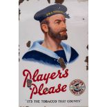 An early 20th century enamel sign 'Players Please.