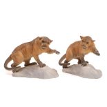 Two Beswick Pumas on a Rock: style one under matt.