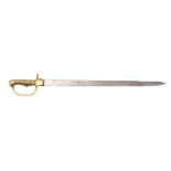 A 19th century Indian 1801 pattern 2nd Model Baker Sword Bayonet: the 23 inch straight edge blade