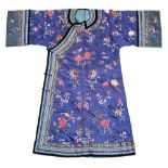 An early 20th century Chinese silk embroidered ladies jacket, Qing Dynasty,