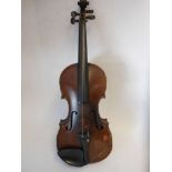 A late 19th Century violin by Booth: the two-piece back of narrow flame and curl,