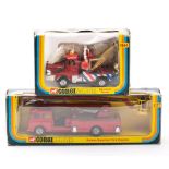 Corgi 1127 Simon Snorkel Fire Engine: with yellow interior and correct figures in a striped window