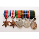A WWII group of five to '7685413 Sgt H J Gregory RMP': 1939-45 Star, France and Germany Star,