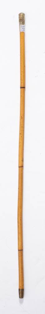 A Royal Flying Corps swagger stick: the plated pommel with Kings crown on bamboo shaft, 68.5cm long. - Image 2 of 2