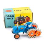 Corgi 54 Fordson 'Power Major' with 'Roddless' Half Tracks: blue with silver trim orange hubs with