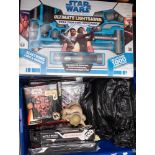A collection of various Star Wars toys and collectibles: including The Clone Wars ultimate light