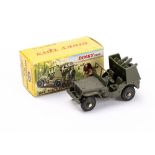 French Dinky Military 828 Jeep with Rockets,: drab green with dark green plastic rockets,