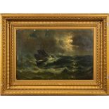 Charles Robert Ricketts [1838-1883]- The Walmer Lifeboat approaching a wreck in a gale,