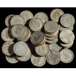 A group of forty-five pre 1947 florins: (approx 498g)