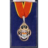 A silver gilt and enamel mayoral neck badge for Chatham, maker Turner & Simpson,