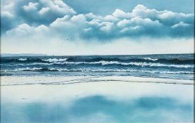 * Annabel Greehalgh [Contemporary]- Seascape; Rock Pool,:- two, both signed,