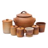 *John Leach [1939-2021] Muchelney Pottery eight pieces of domestic stoneware: comprising a bread