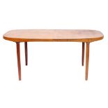 An oak extending dining table by Danish Randers Mobelfabrik, circa 1960s,