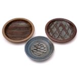*John Leach [1939-2021] Muchelney Pottery three stoneware dishes: each of circular form and under