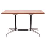 A north American walnut and metal mounted counter-height table by Herman Miller,