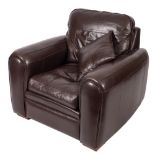 A Duresta Spitfire armchair, modern,: upholstered in Mustang Bournville leather,