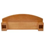 A maple and birdseye maple veneered and cherry banded headboard, modern,