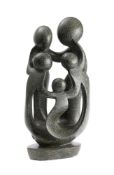 Daniel Mudidmu (Zimbabwean contemporary) "Family Unity" : carved shona stone figure group,