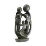 Daniel Mudidmu (Zimbabwean contemporary) "Family Unity" : carved shona stone figure group,