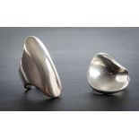 Two silver rings: including: a ring by Allan Scharff for Hans Hansen produced by Georg Jensen,
