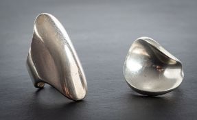 Two silver rings: including: a ring by Allan Scharff for Hans Hansen produced by Georg Jensen,