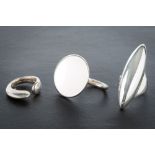 Three silver rings by Georg Jensen: including a ring by Jacqueline Rabun, model number 450,