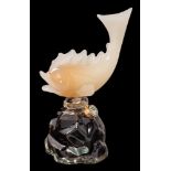 Two Murano glass liqueur decanters for Luxardo: of rustic rock like form the large stoppers in the