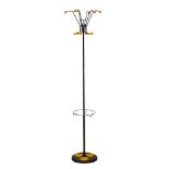 A Habo metal and yellow plastic mounted 'Atomic' hat and coat stand, circa 1960s/1970s,