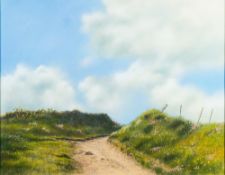* Annabel Greehalgh [Contemporary]- The Coast Path,:- signed and dated 2003 bottom right pastel,