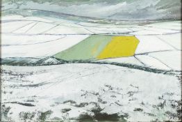 * Wendy Yardley [Contemporary]- Two Green Fields; Sheep II,:- two,
