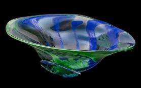 An art glass bowl: of biased oviform,