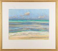 * Peter Thomas [20/21st Century] - Beach scene,:- signed and dated '96, pastel drawing, 50 x 64cm,