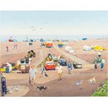 * Peter Barrett [b.1935]- Summer Time, Beer Beach,:- signed, oil on canvas 40 x 50cm, unframed.