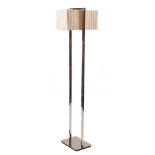 A chromium plated metal standard lamp, modern,