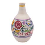 A Poole pottery vase: of oviform with tapering neck painted in the LE pattern by Josephine Sydenham