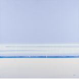 * Henderson Cisz [b.1960]- Calm beach,:- signed, oil on canvas, 101 x 101cm, unframed.