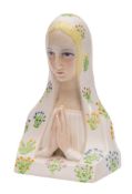 A Lenci porcelain figure of the Madonna at prayer: after the original by Paolo Bologna her shawl