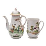 A Plymouth mug and a Bristol coffee pot and cover: both of baluster form,