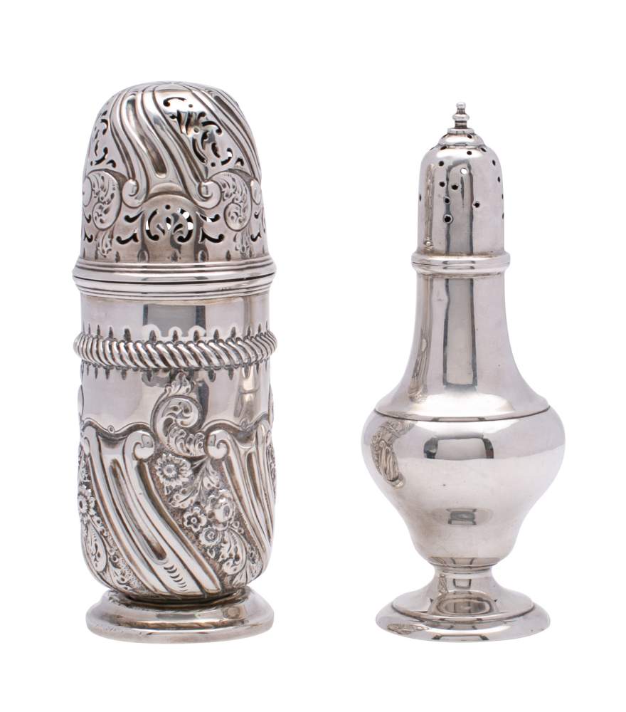 A Victorian silver sugar castor, maker Josiah Williams & Co, London, 1898: in the Georgian taste,