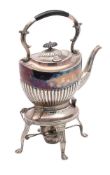 An electro-plated sprit kettle, burner and stand: in the Adam style,