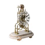 WITHDRAWN A Victorian brass English Skeleton clock: the eight-day duration,
