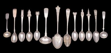 A mixed collection of provincial silver flatwares,
