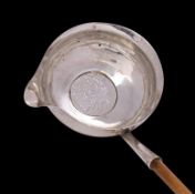 A George III Silver toddy ladle, maker's mark worn, London,