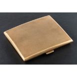 A 9ct gold card case with engine-turned decoration,: with sponsor's mark B&S,