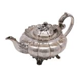 A 19th century Indian colonial silver teapot, maker Lattey Brothers & Co, Calcutta,