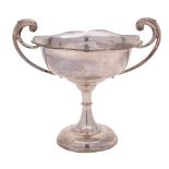 A George V silver twin handled trophy cup, maker Wakely & Wheeler, London,