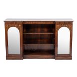 A George IV rosewood and marble mounted cabinet bookcase, circa 1825 and later elements,