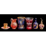 A mixed lot of Bohemian and other glass,