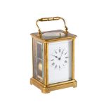A French striking Victorian carriage clock: the eight-day duration movement striking the hours and