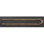 A 9ct. gold, flattened curb-link necklace,: with hallmarks for London, length ca.